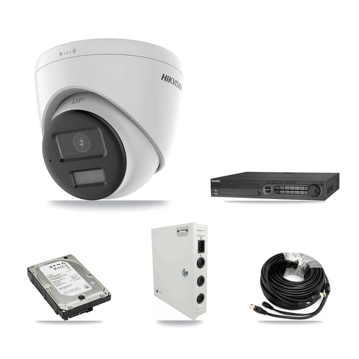 Hikvision 32-Channel 5MP CCTV Kit — 16 DS-2CE78K0T-LPTS Turret Cameras + 3× 5TB Recording (IDS-7332HUHI-M4/S Recorder) - Image 1