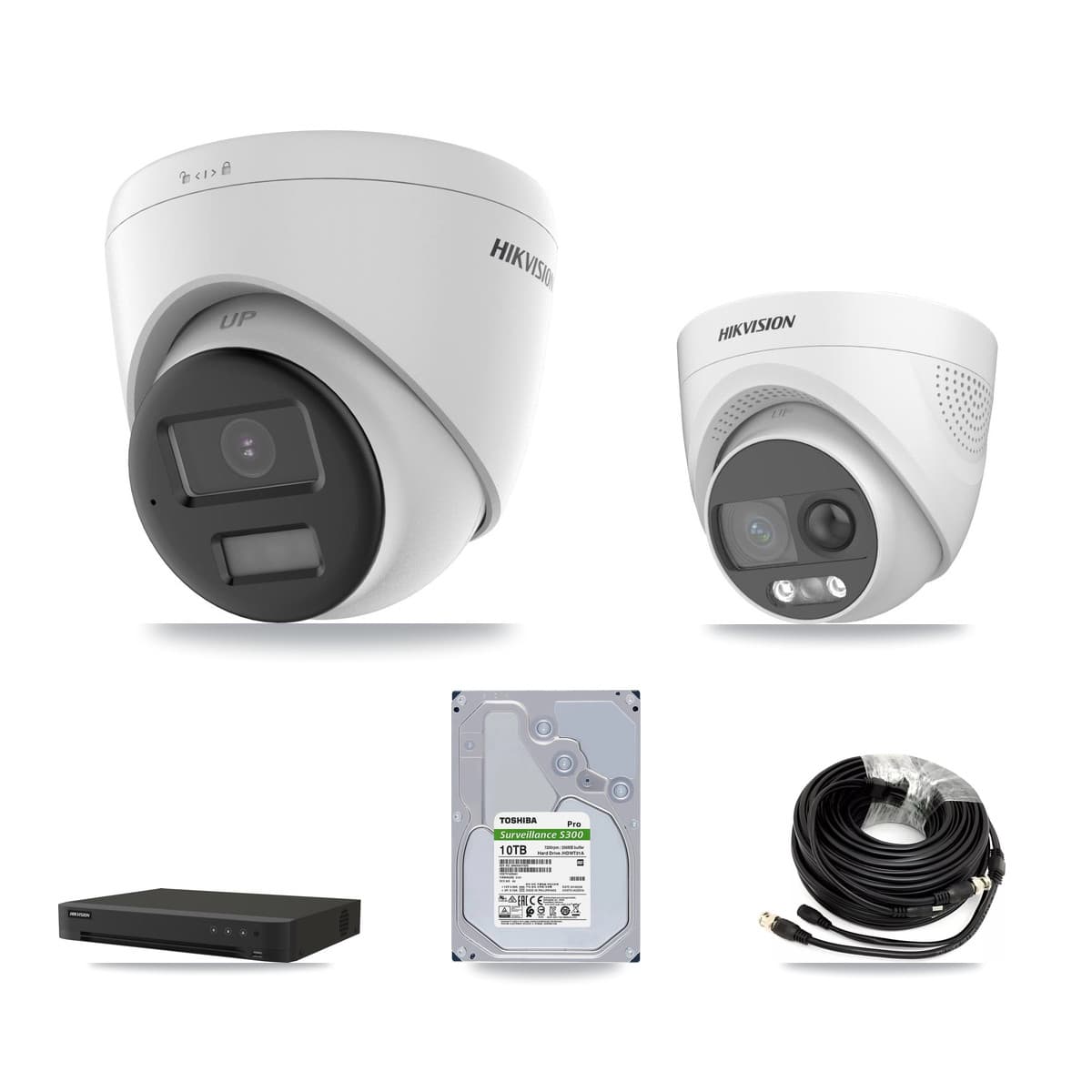 Hikvision 16-Channel 5MP CCTV Kit — 1 DS-2CE72KF3T + 7 DS-2CE78K0T Turret Cameras + 10TB Recording (IDS-7216HQHI Recorder) - Image 1