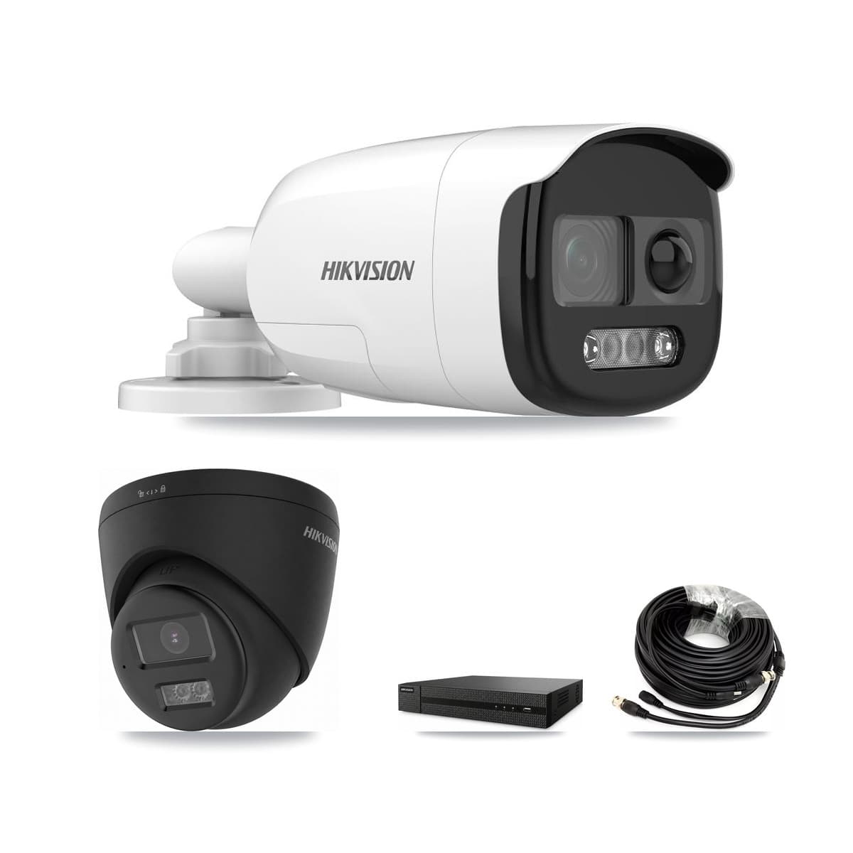 Hikvision 8-Channel 5MP – 4K CCTV Kit — 2 5MP Bullet + 2 Black 4K Turret Cameras + 2TB Recording (DVR-8CH Recorder) - Image 1