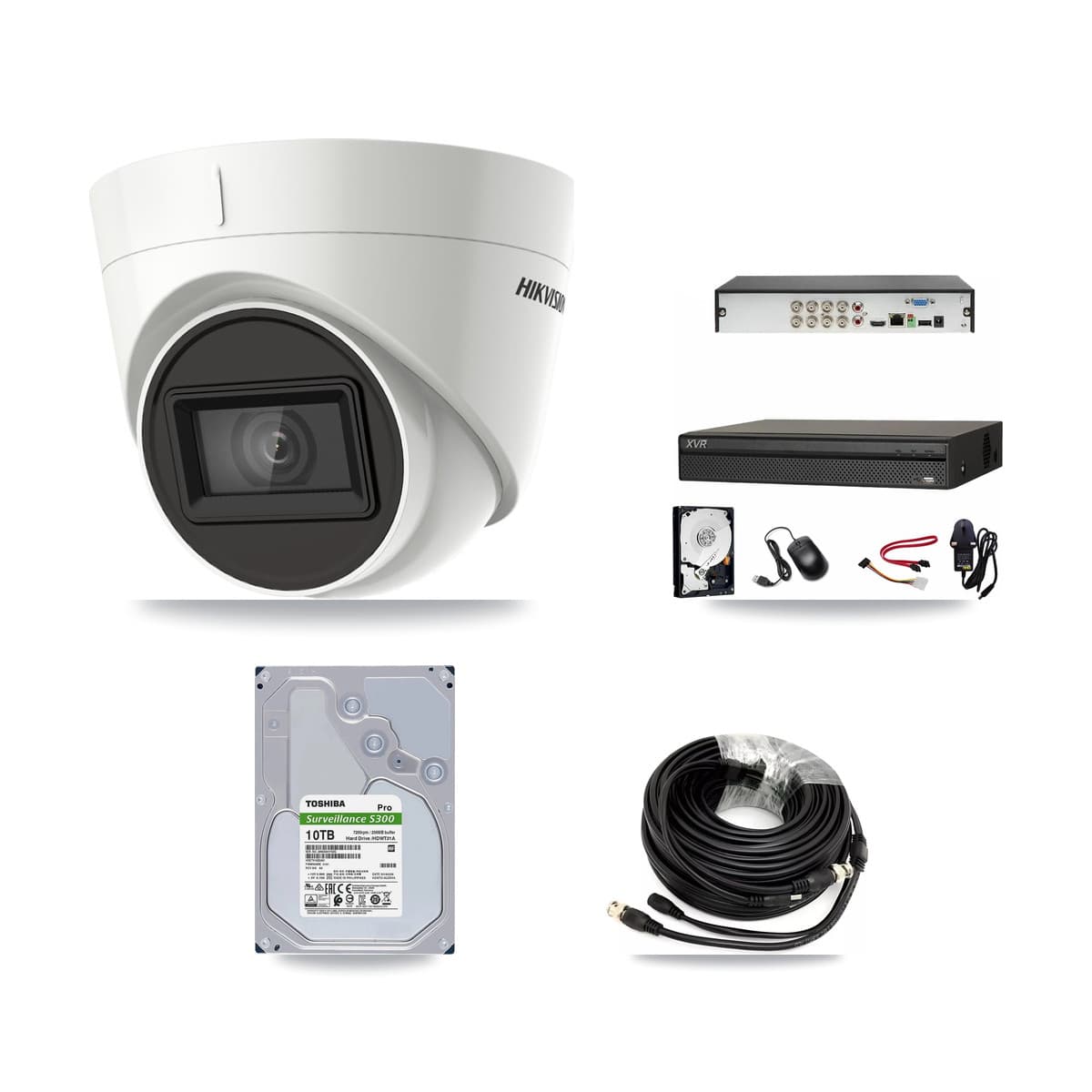 Hikvision & Dahua 8-Channel 4K CCTV Kit — 6 DS-2CE78U1T Turret Cameras + 10TB Recording (XVR-3108AD Recorder) - Image 1