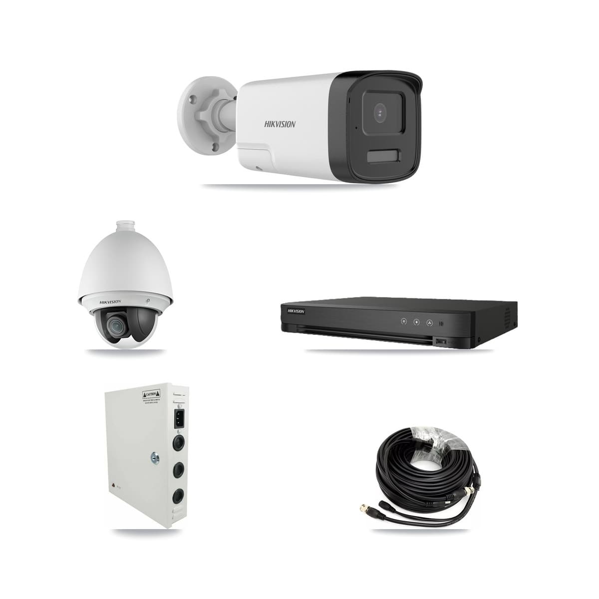 Hikvision 8-Channel 2MP – 5MP CCTV Kit — 2 2MP PTZ + 5 5MP Bullet Cameras + 8TB Recording (IDS-7208HQHI Recorder) - Image 1