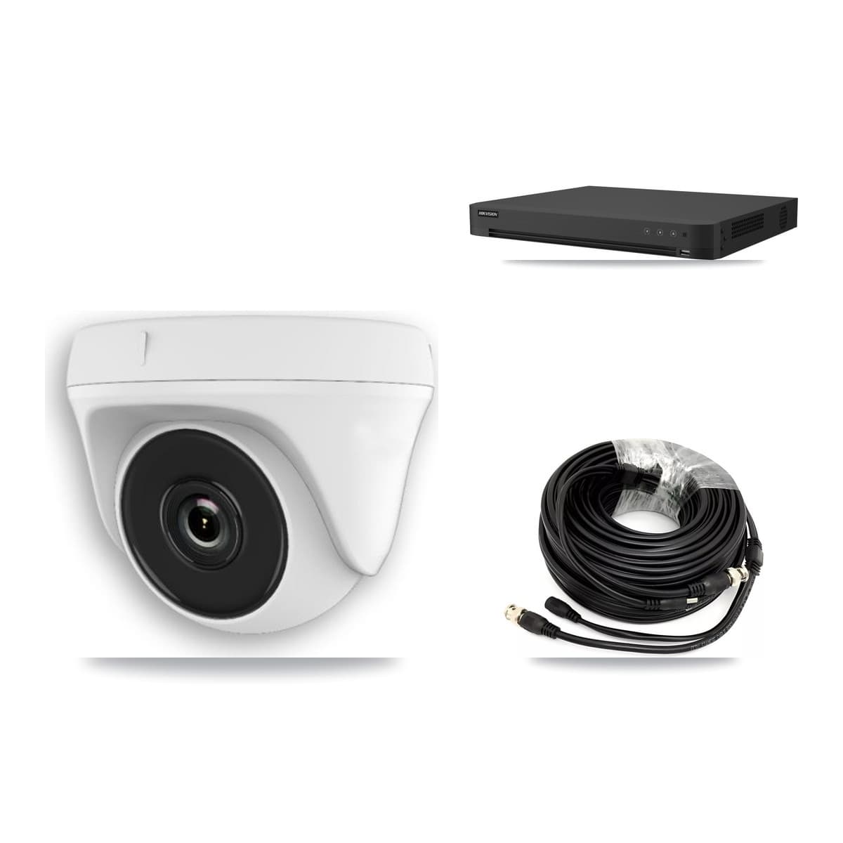 Hikvision 16-Channel 2MP CCTV Kit — 2 White Dome Cameras + 3TB Recording (IDS-7216HUHI Recorder) - Image 1