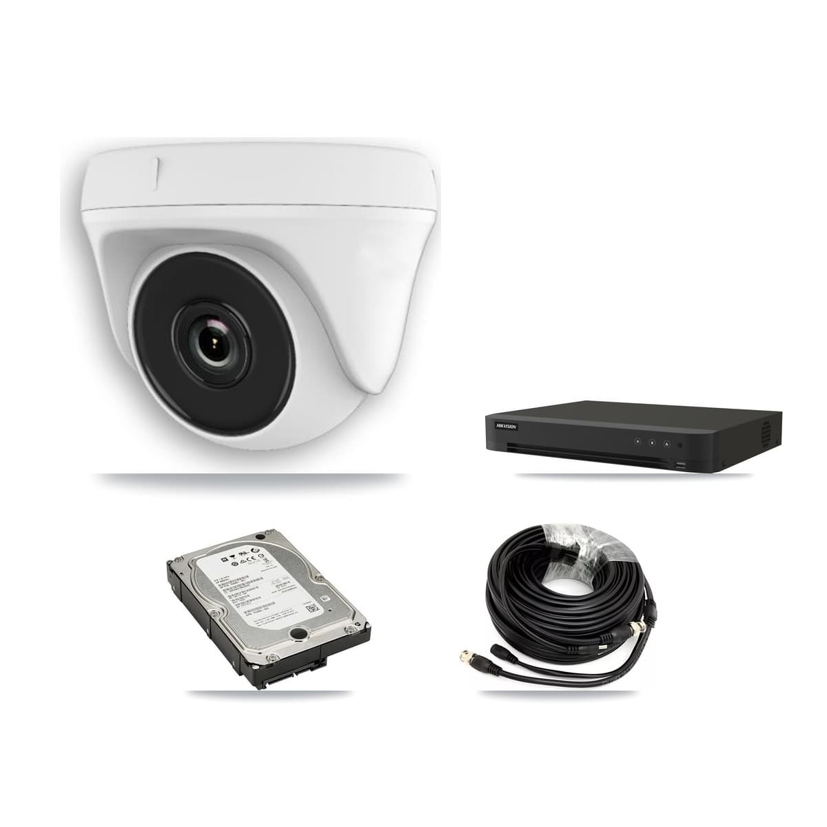 Hikvision 16-Channel 2MP CCTV Kit — 8 White Dome Cameras + 5TB Recording (IDS-7216HQHI Recorder) - Image 1