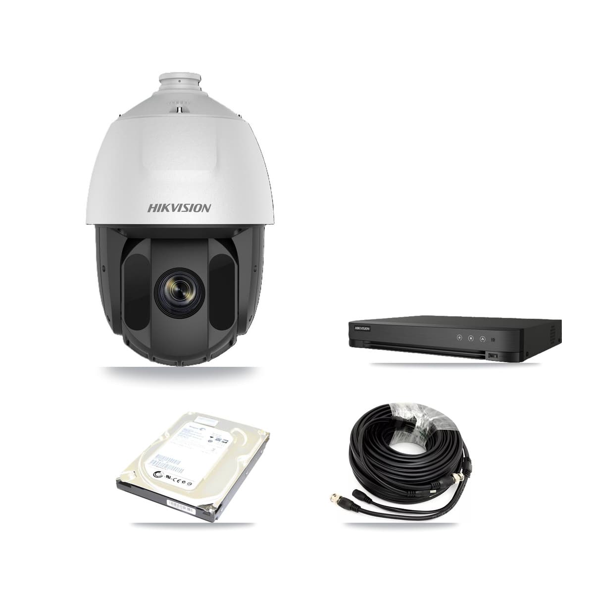 Hikvision 8-Channel 2MP CCTV Kit — 1 DS-2AE5225TI PTZ Camera + 500GB Recording (IDS-7208HQHI Recorder) - Image 1