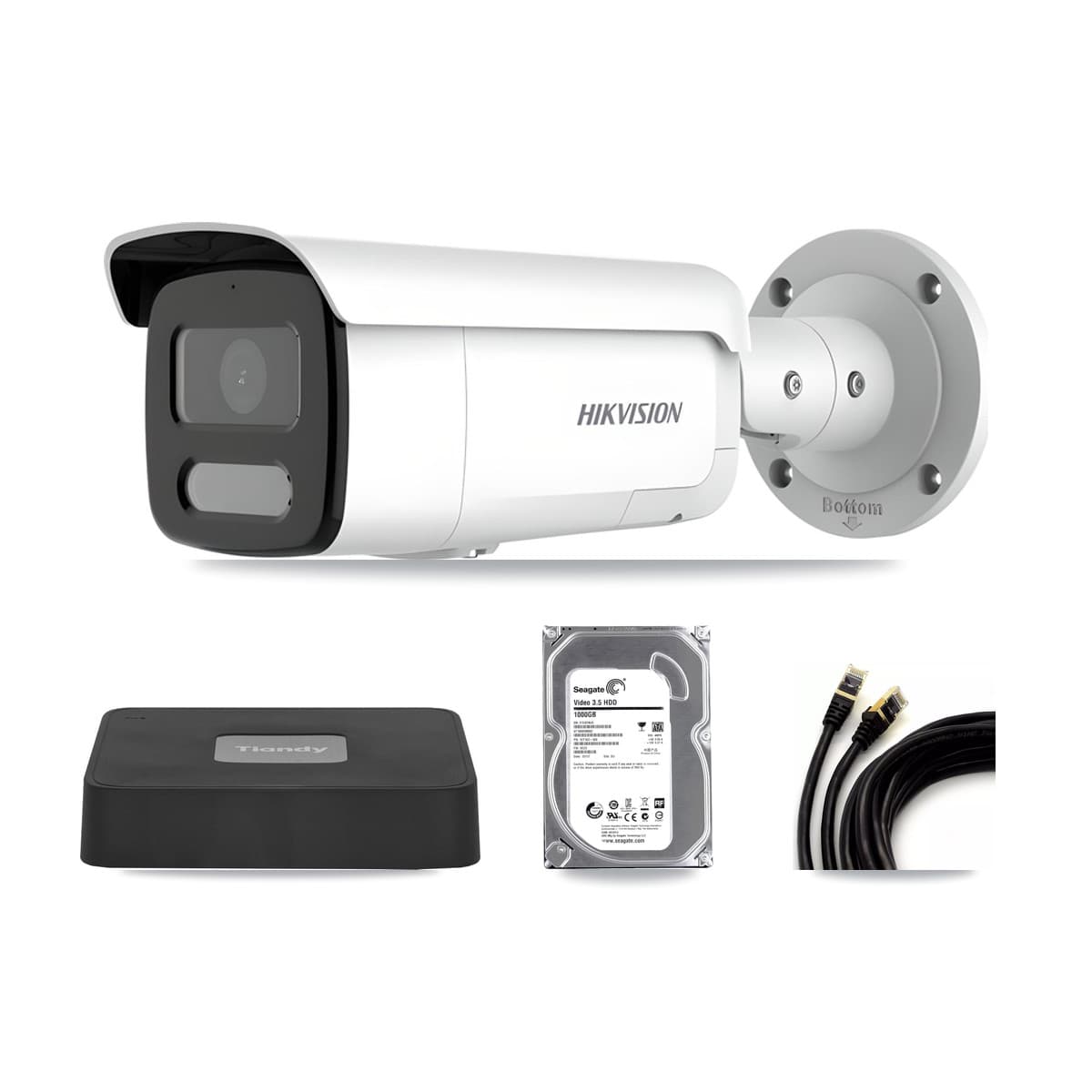 Hikvision & Tiandy 4-Channel 4MP CCTV Kit — 1 Bullet Camera + 1TB Recording - Image 1