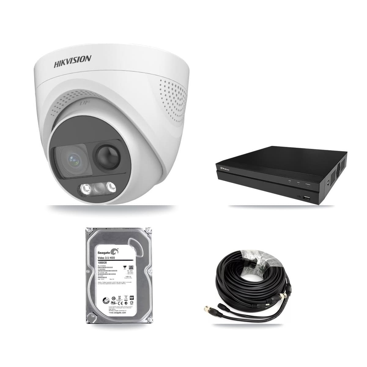 Hikvision & Prolux 8-Channel 5MP CCTV Kit — 1 DS-2CE72KF3T Turret Camera + 1TB Recording (PXD-5208AN Recorder) - Image 1