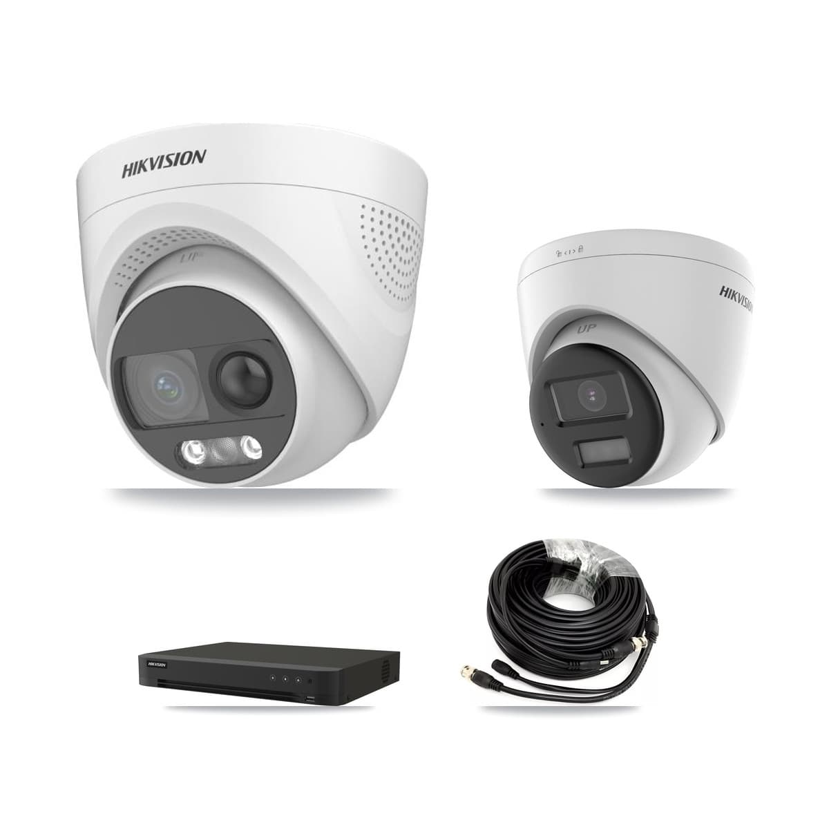 Hikvision 16-Channel 5MP CCTV Kit — 1 DS-2CE72KF3T + 1 DS-2CE78K0T Turret Cameras + 2TB Recording (IDS-7216HQHI Recorder) - Image 1