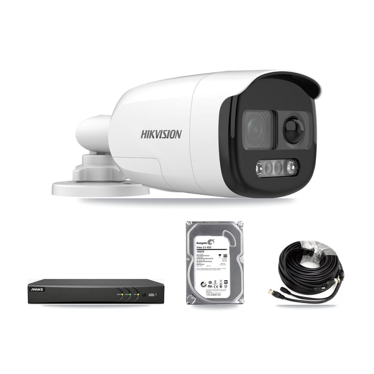 Hikvision & ANNKE 4-Channel 5MP CCTV Kit — 2 DS-2CE12KF3T Bullet Cameras + 1TB Recording - Image 1