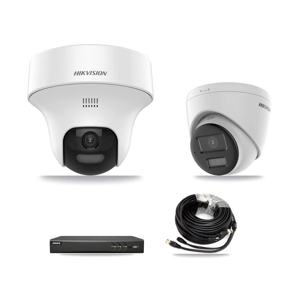 Hikvision & ANNKE 4-Channel 5MP CCTV Kit — 1 DS-2CE70K0T + 1 DS-2CE78K0T Turret Cameras + 2TB Recording - Image 1