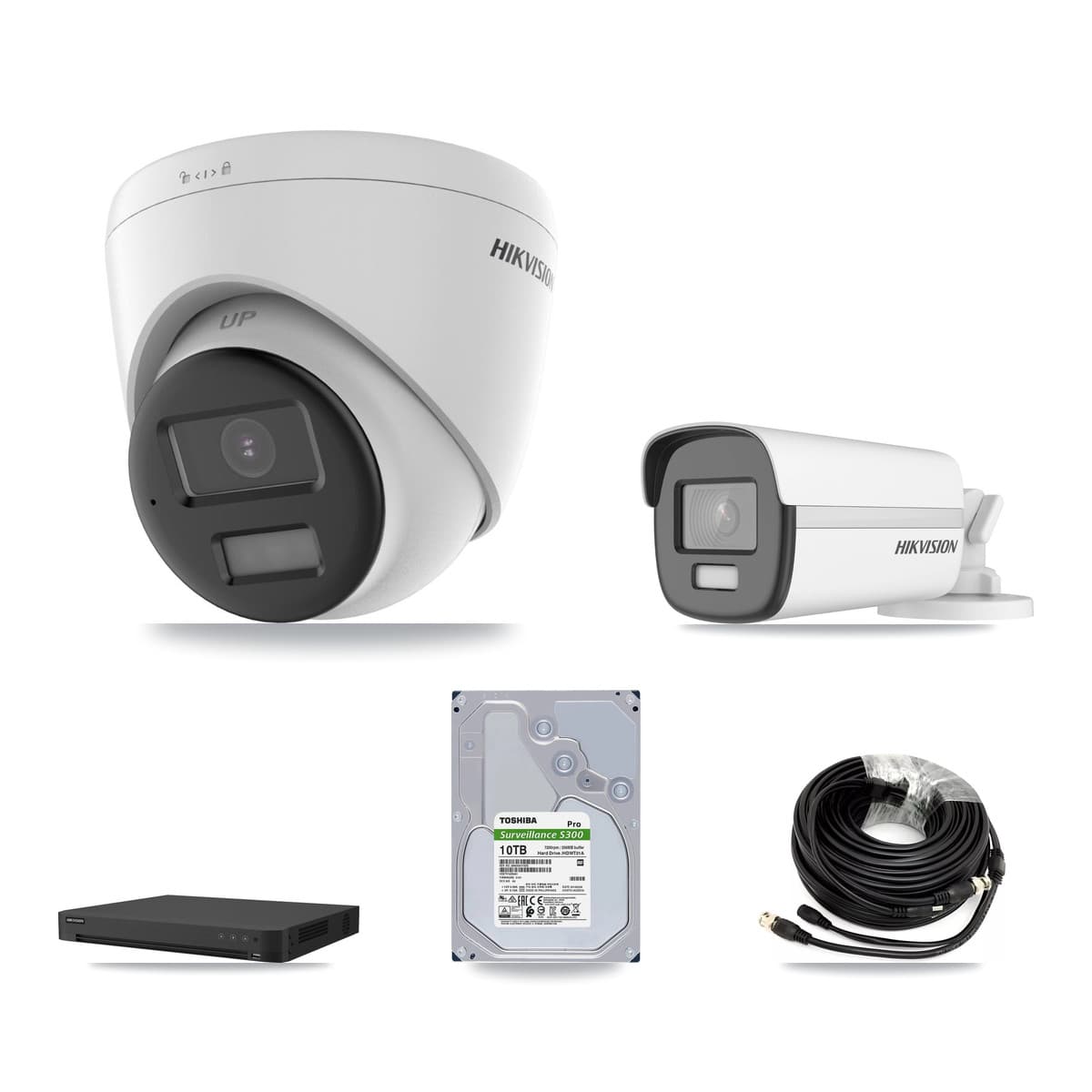 Hikvision 16-Channel 4K CCTV Kit — 1 Bullet + 7 Turret Cameras + 2× 10TB Recording - Image 1