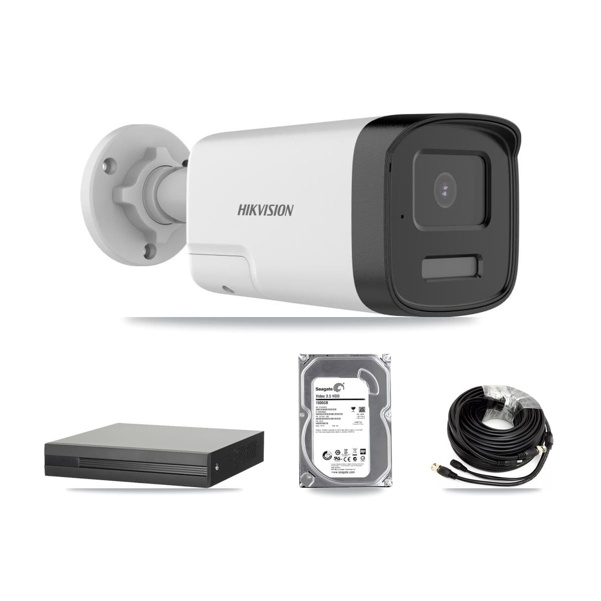 Hikvision 8-Channel 5MP CCTV Kit — 1 DS-2CE17K0T Bullet Camera + 1TB Recording (XVR-3108HS Recorder) - Image 1