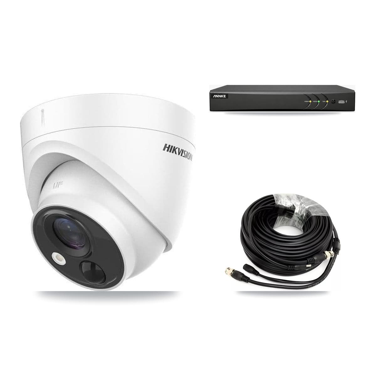 Hikvision & ANNKE 4-Channel 5MP CCTV Kit — 2 DS-2CE71H0T Turret Cameras + 2TB Recording - Image 1