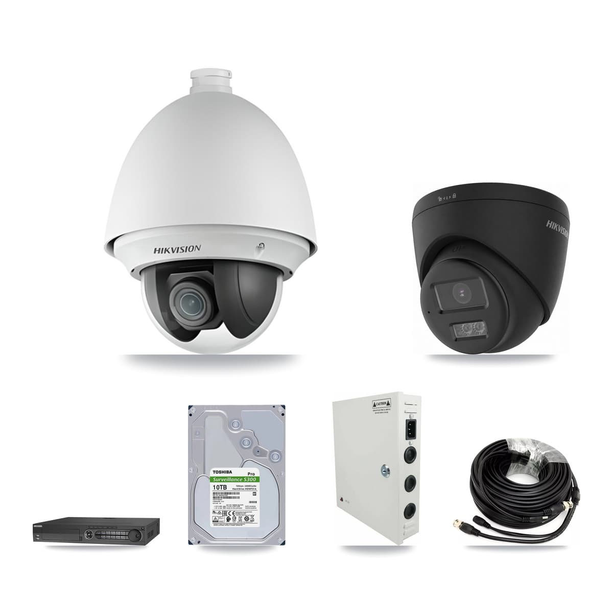 Hikvision 32-Channel 2MP – 4K CCTV Kit — 13 2MP PTZ + 13 Black 4K Turret Cameras + 4× 10TB Recording - Image 1