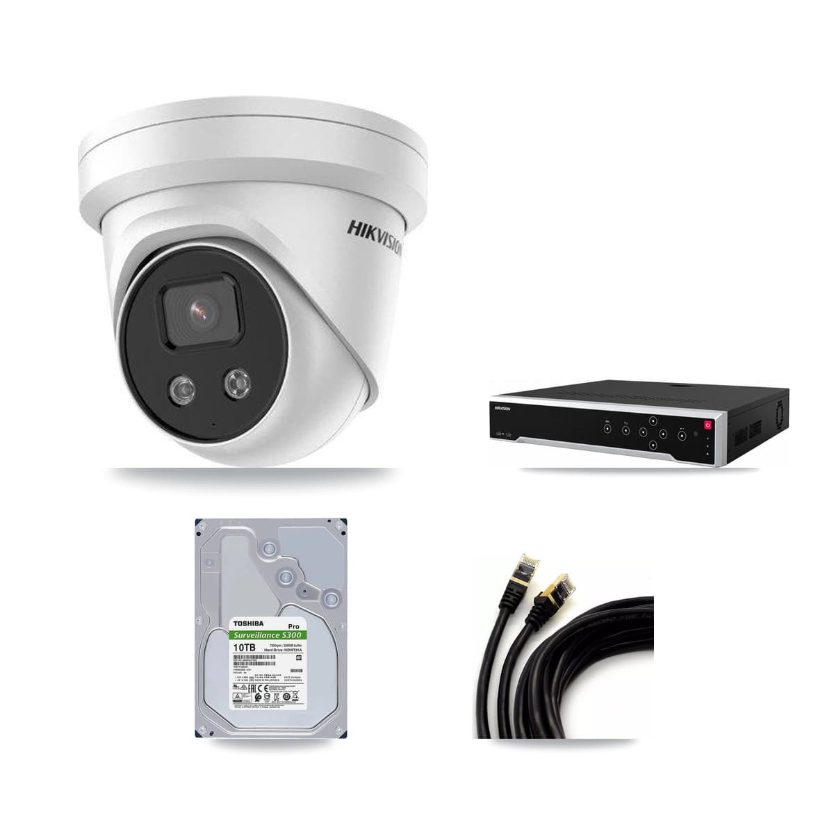 Hikvision 32-Channel 5MP CCTV Kit — 8 DS-2CD3356G2 Turret Cameras + 10TB Recording - Image 1