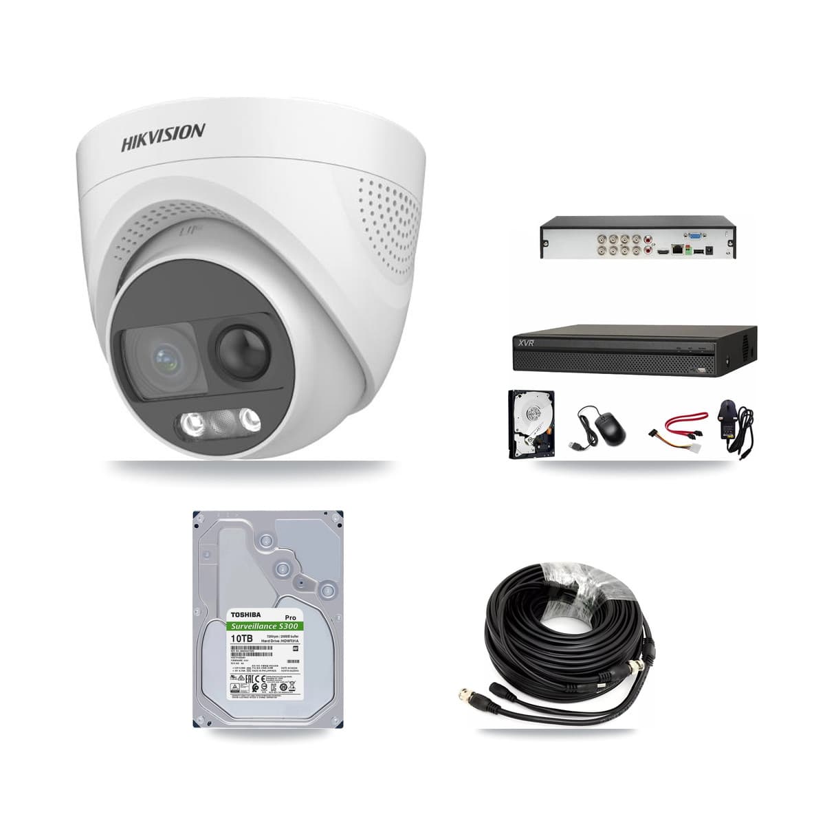 Hikvision & Dahua 8-Channel 5MP CCTV Kit — 8 DS-2CE72KF3T Turret Cameras + 10TB Recording (XVR-3108AD Recorder) - Image 1
