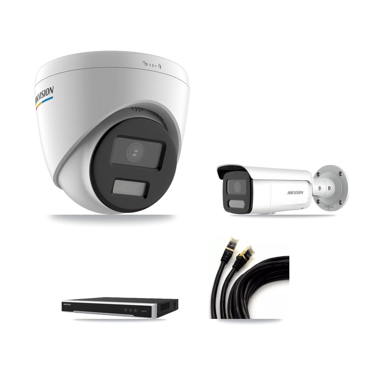 Hikvision 8-Channel 2MP – 4MP CCTV Kit — 1 2MP Turret + 1 4MP Bullet Cameras + 2TB Recording - Image 1