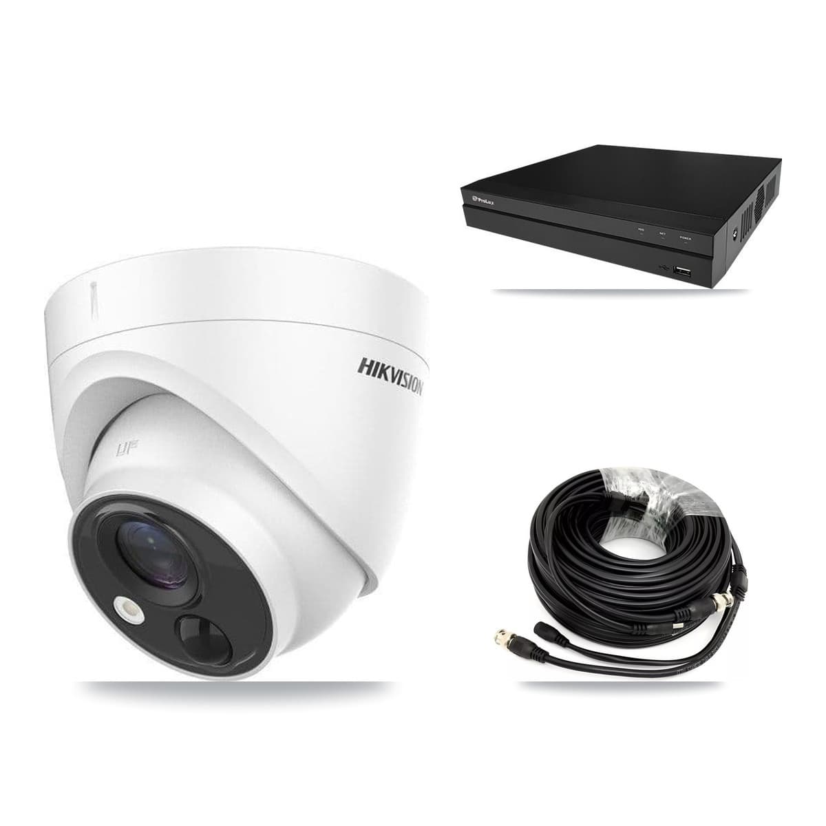Hikvision & Prolux 8-Channel 5MP CCTV Kit — 6 DS-2CE71H0T Turret Cameras + 8TB Recording (PXD-5208AN Recorder) - Image 1