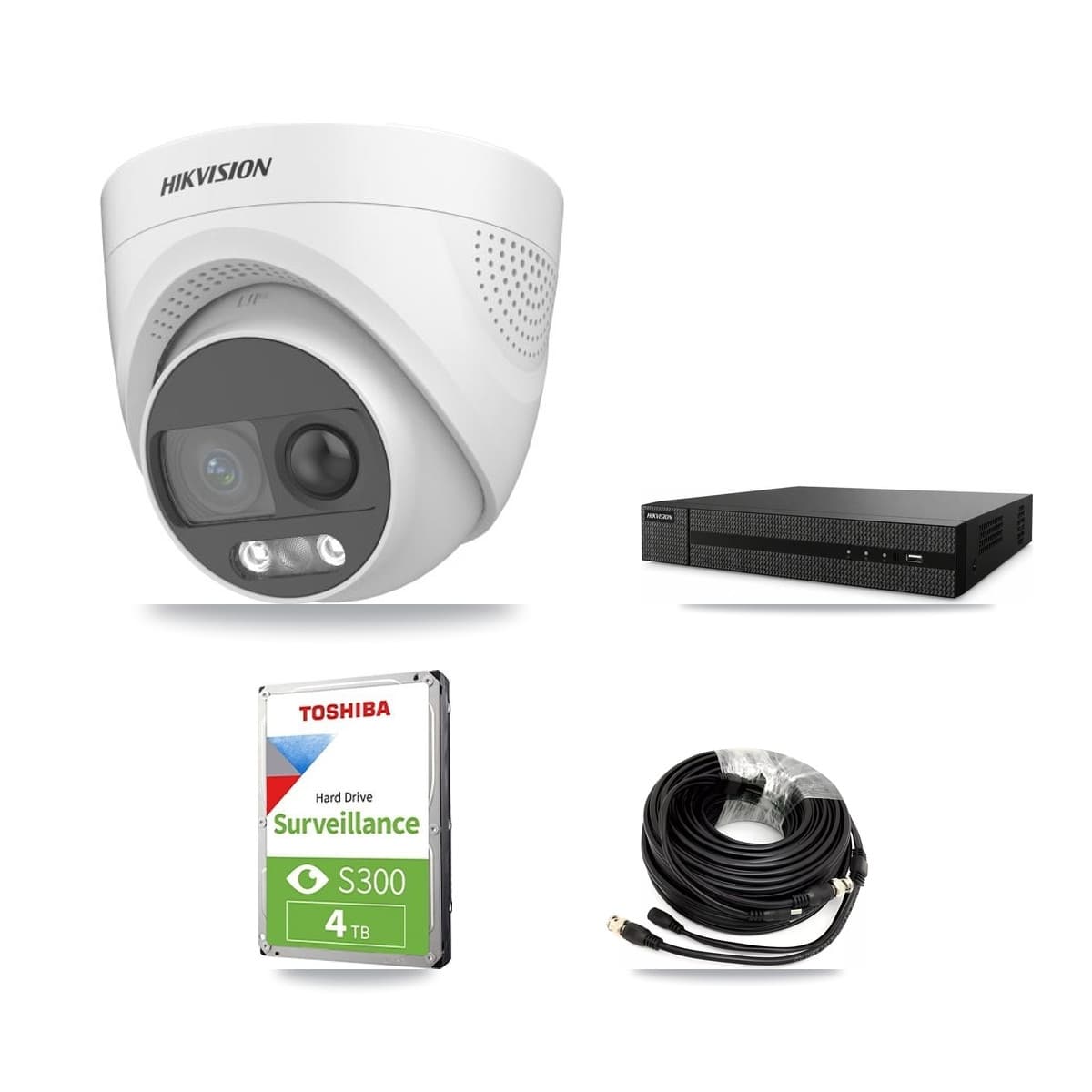 Hikvision 8-Channel 5MP CCTV Kit — 4 DS-2CE72KF3T Turret Cameras + 4TB Recording - Image 1