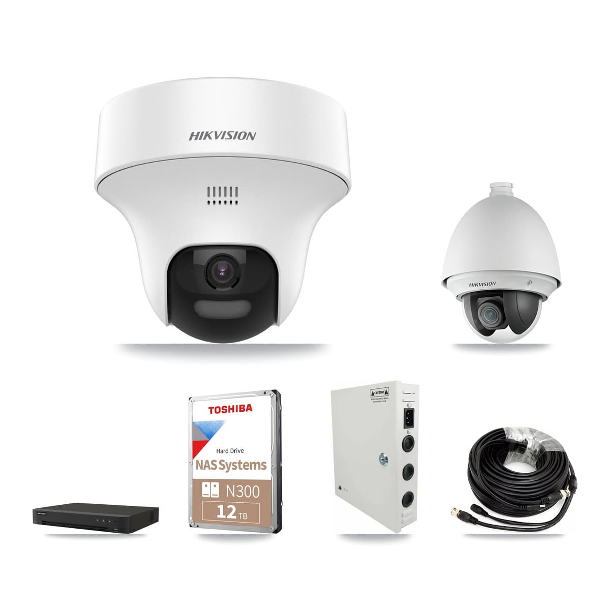 Hikvision 16-Channel 2MP – 5MP CCTV Kit — 1 DS-2AE4225T 2MP PTZ + 11 DS-2CE70K0T 5MP Turret Cameras + 12TB Recording - Image 1