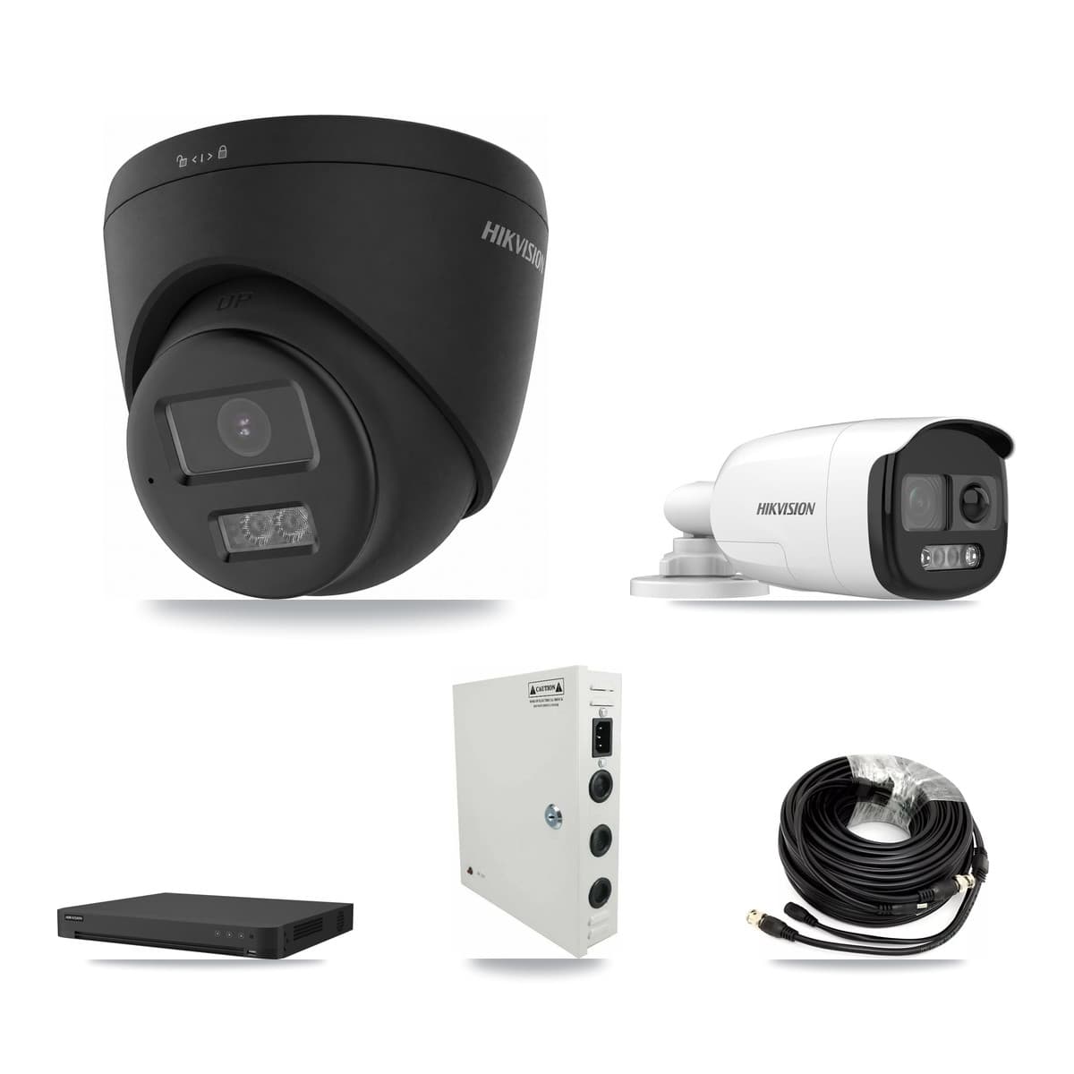 Hikvision 16-Channel 5MP – 4K CCTV Kit — 1 5MP Bullet + 11 Black 4K Turret Cameras + 8TB Recording - Image 1