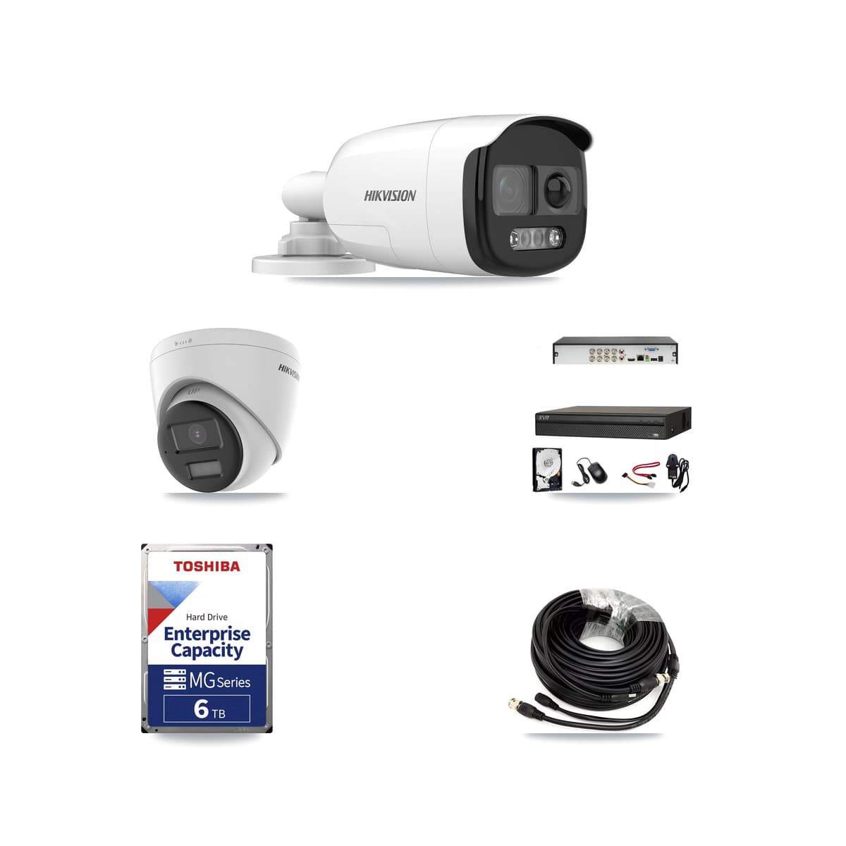 Hikvision & Dahua 8-Channel 5MP – 4K CCTV Kit — 3 5MP Bullet + 1 4K Turret Cameras + 6TB Recording - Image 1