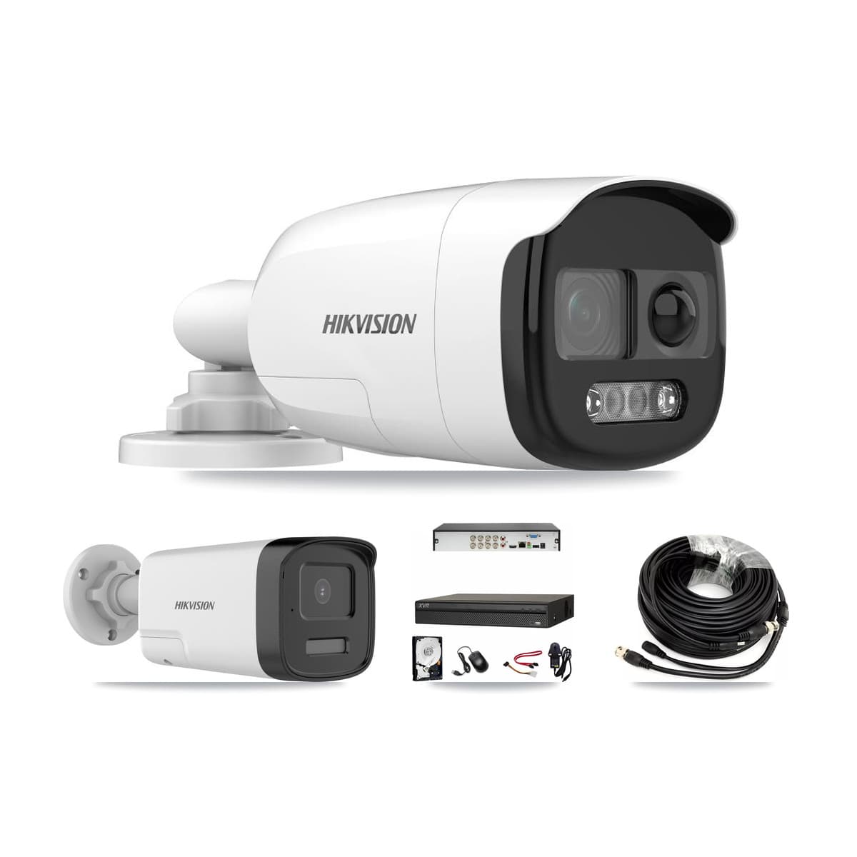 Hikvision & Dahua 8-Channel 5MP CCTV Kit — 3 DS-2CE12KF3T + 3 DS-2CE17K0T Bullet Cameras + 8TB Recording - Image 1