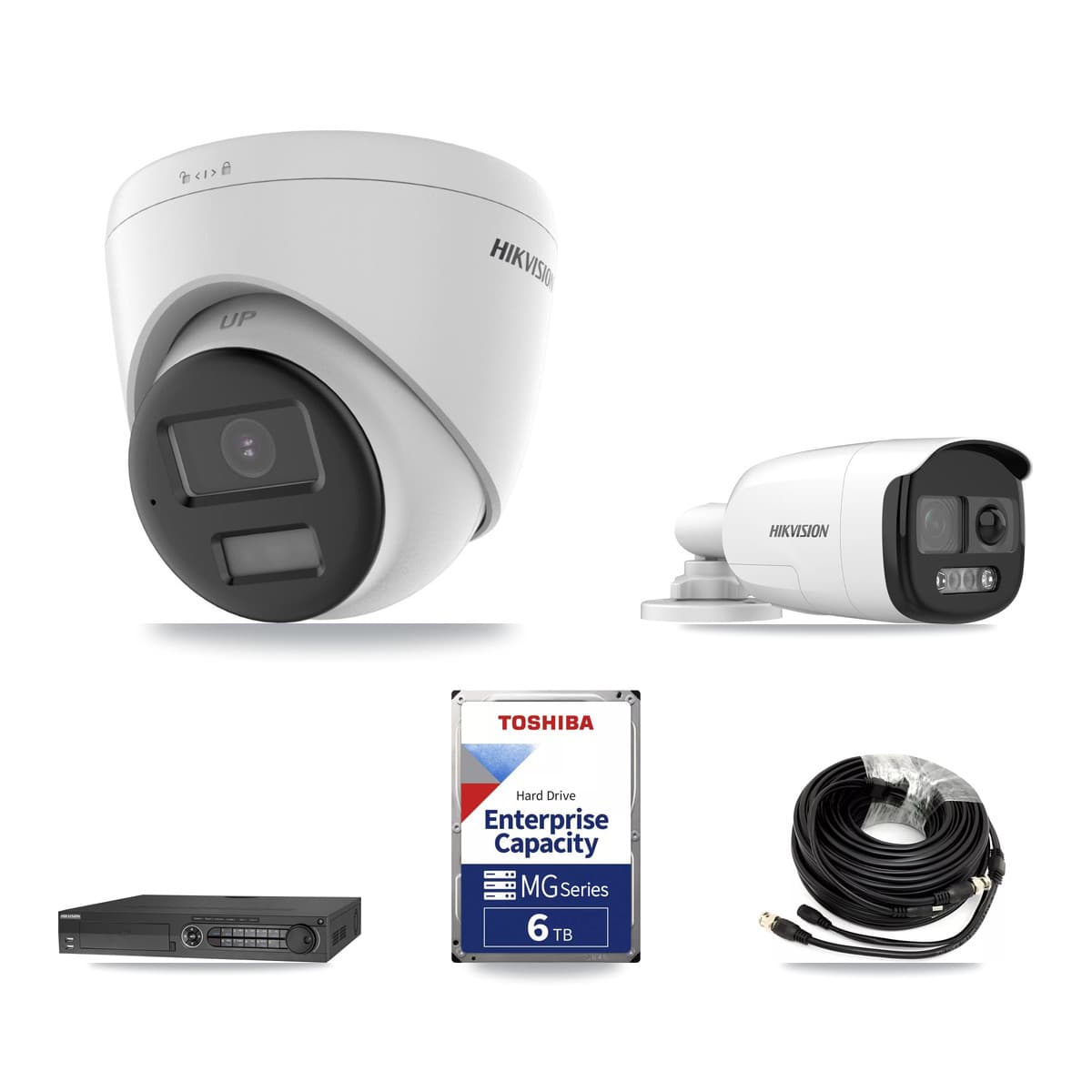 Hikvision 32-Channel 5MP – 4K CCTV Kit — 2 5MP Bullet + 6 4K Turret Cameras + 3× 6TB Recording - Image 1