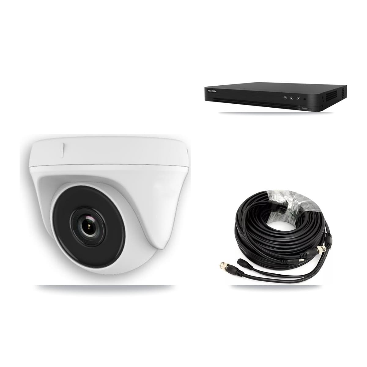 Hikvision 16-Channel 2MP CCTV Kit — 2 White Dome Cameras + 3TB Recording (DS-7216HGHI Recorder) - Image 1