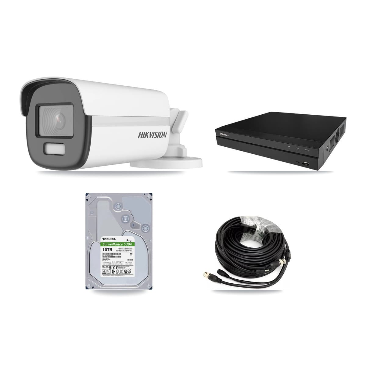Hikvision & Prolux 8-Channel 4K CCTV Kit — 4 Bullet Cameras + 10TB Recording (PXD-5208AN Recorder) - Image 1