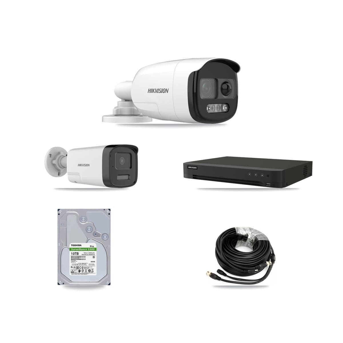 Hikvision 16-Channel 5MP CCTV Kit — 7 DS-2CE12KF3T + 1 DS-2CE17K0T Bullet Cameras + 10TB Recording (IDS-7216HQHI Recorder) - Image 1