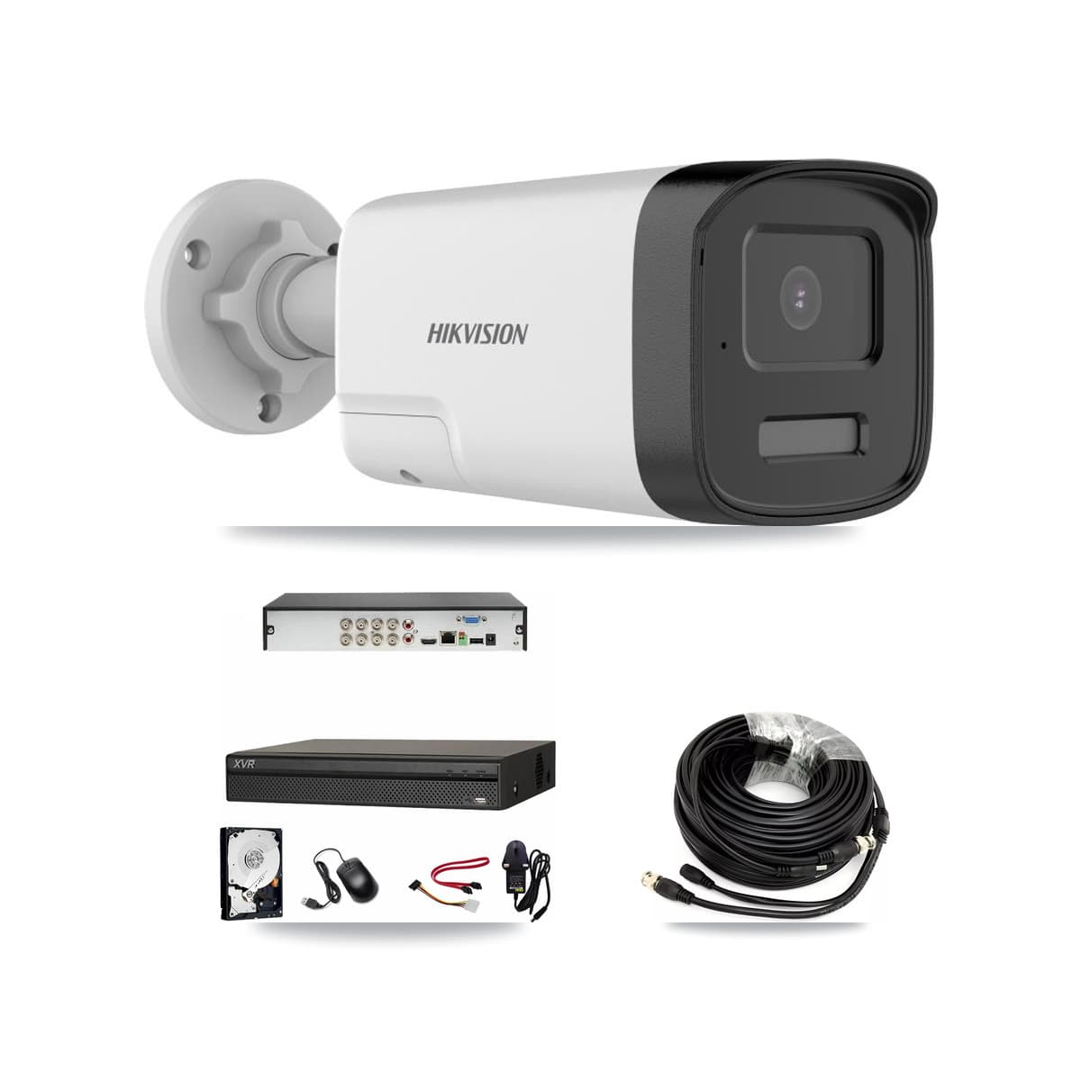Hikvision & Dahua 8-Channel 5MP CCTV Kit — 2 DS-2CE17K0T Bullet Cameras + 2TB Recording (XVR-3108AD Recorder) - Image 1