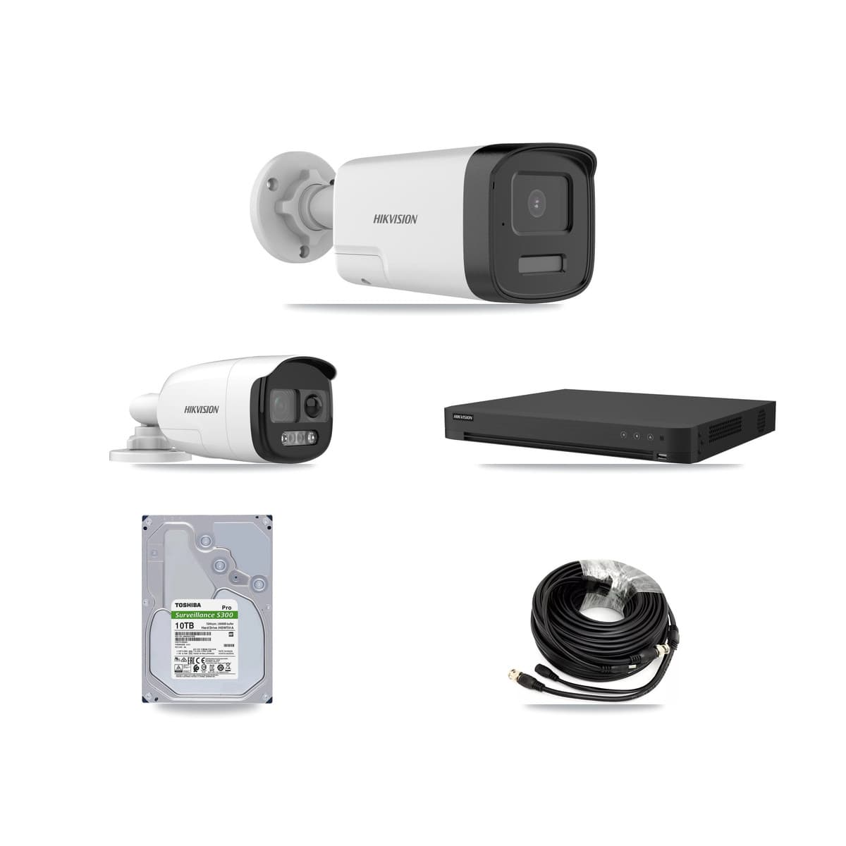 Hikvision 16-Channel 5MP CCTV Kit — 1 DS-2CE12KF3T + 7 DS-2CE17K0T Bullet Cameras + 10TB Recording (IDS-7216HUHI Recorder) - Image 1