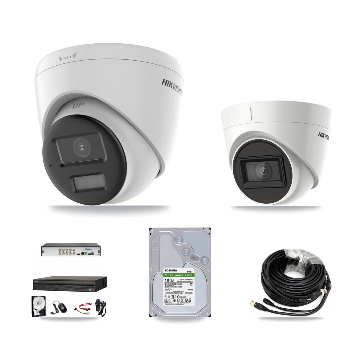Hikvision & Dahua 8-Channel 4K CCTV Kit — 4 DS-2CE78U0T + 1 DS-2CE78U1T Turret Cameras + 10TB Recording (XVR-3108AD Recorder) - Image 1