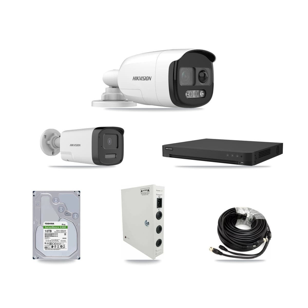 Hikvision 16-Channel 5MP CCTV Kit — 15 DS-2CE12KF3T + 1 DS-2CE17K0T Bullet Cameras + 2× 10TB Recording - Image 1