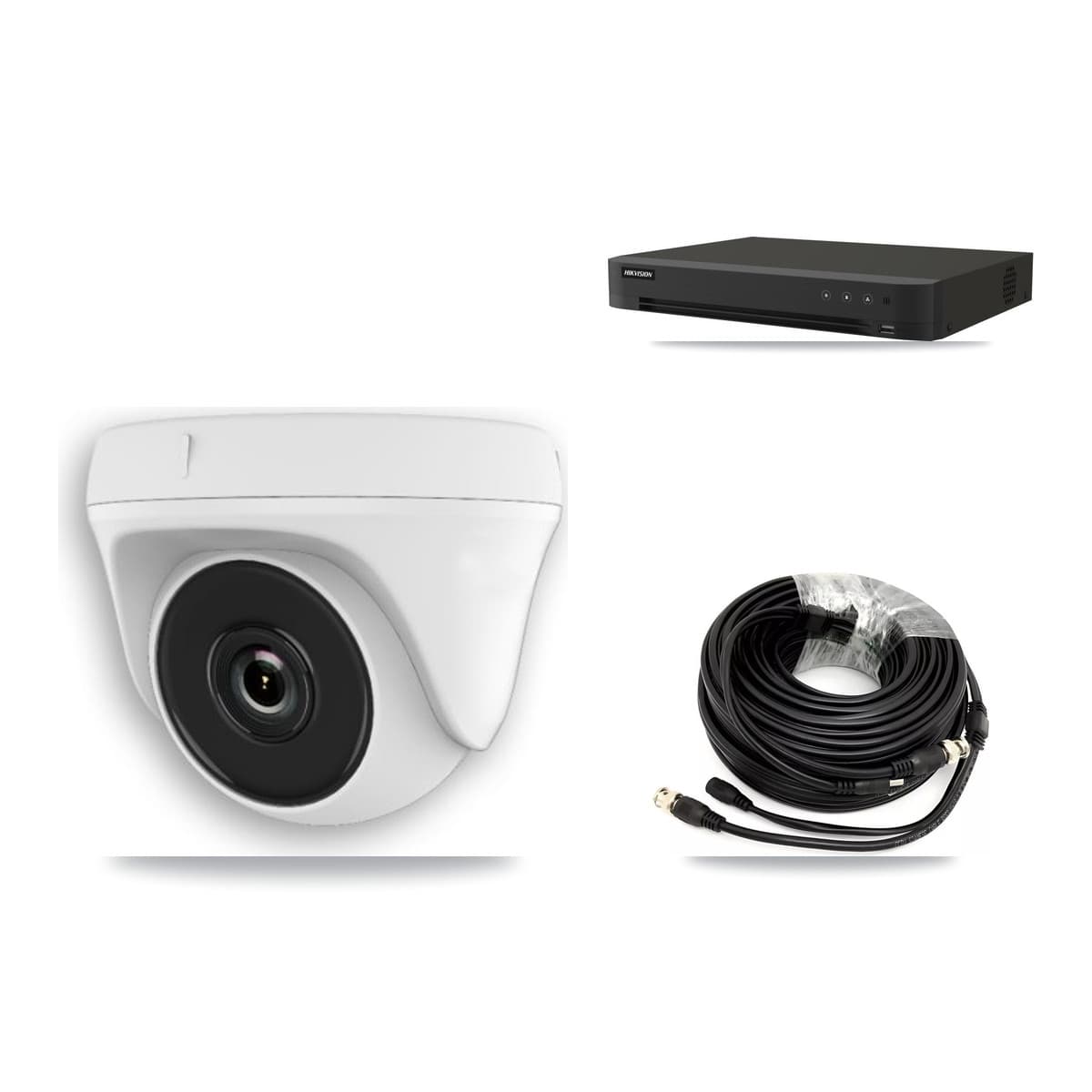 Hikvision 16-Channel 2MP CCTV Kit — 2 White Dome Cameras + 3TB Recording (IDS-7216HQHI Recorder) - Image 1