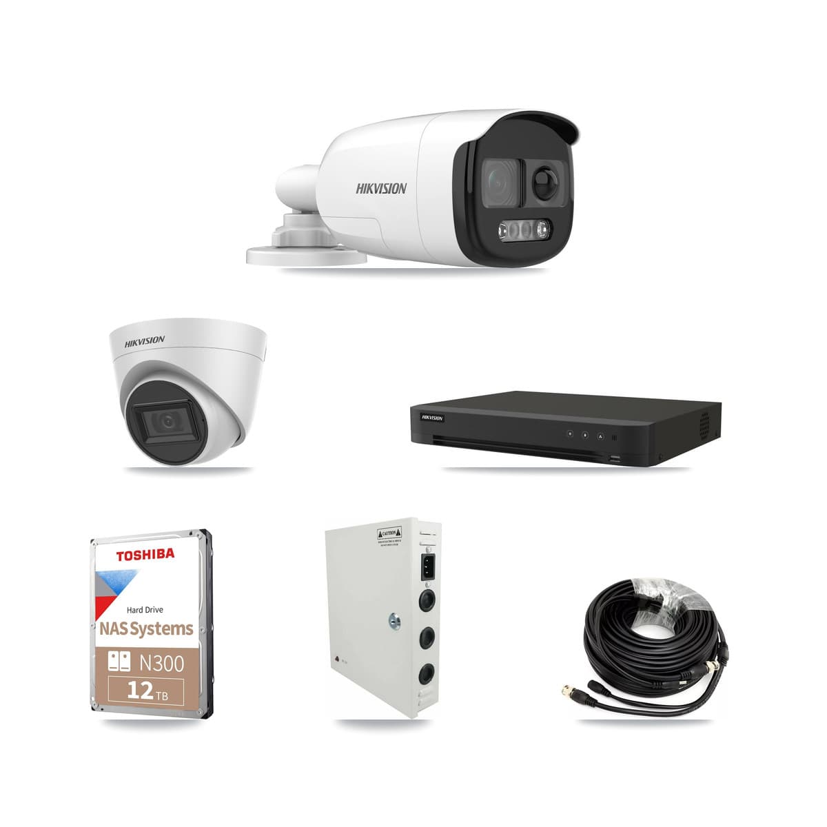 Hikvision 16-Channel 5MP CCTV Kit — 6 Bullet + 3 White Turret Cameras + 12TB Recording - Image 1