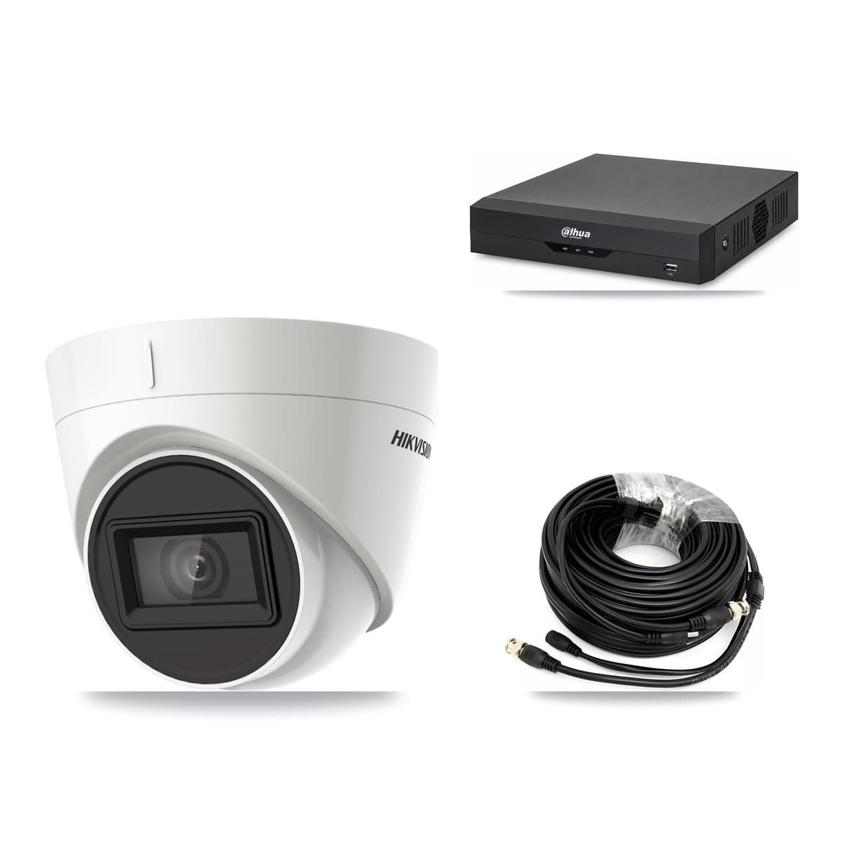 Hikvision & Dahua 4-Channel 4K CCTV Kit — 3 DS-2CE78U1T Turret Cameras + 8TB Recording - Image 1