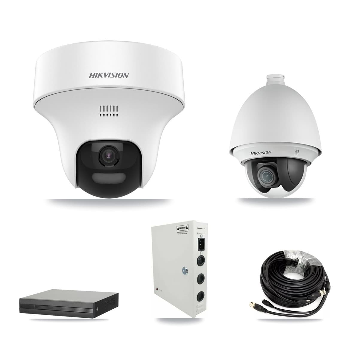 Hikvision 8-Channel 2MP – 5MP CCTV Kit — 1 DS-2AE4225T 2MP PTZ + 6 DS-2CE70K0T 5MP Turret Cameras + 8TB Recording (XVR-3108HS Recorder) - Image 1