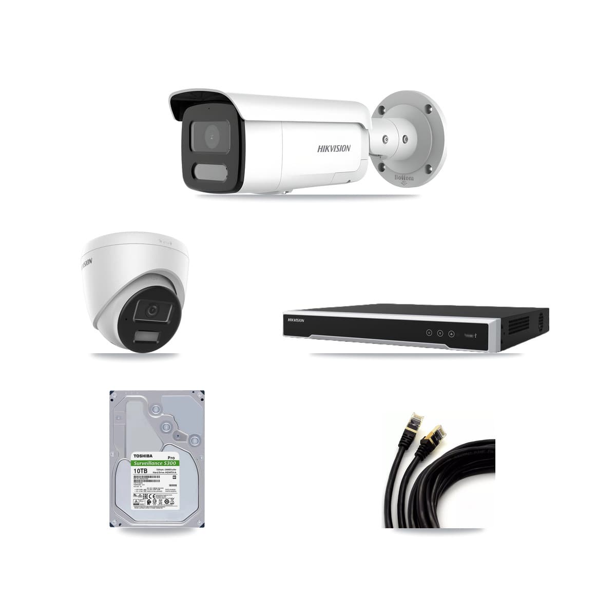 Hikvision 16-Channel 4MP CCTV Kit — 5 Turret + 11 Bullet Cameras + 2× 10TB Recording - Image 1