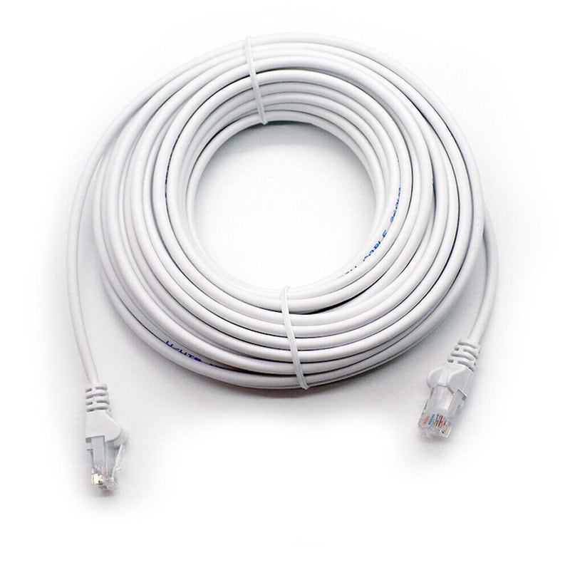 30m Cat6 Ethernet Cable - High-Speed RJ45 Network Patch Lead (White)