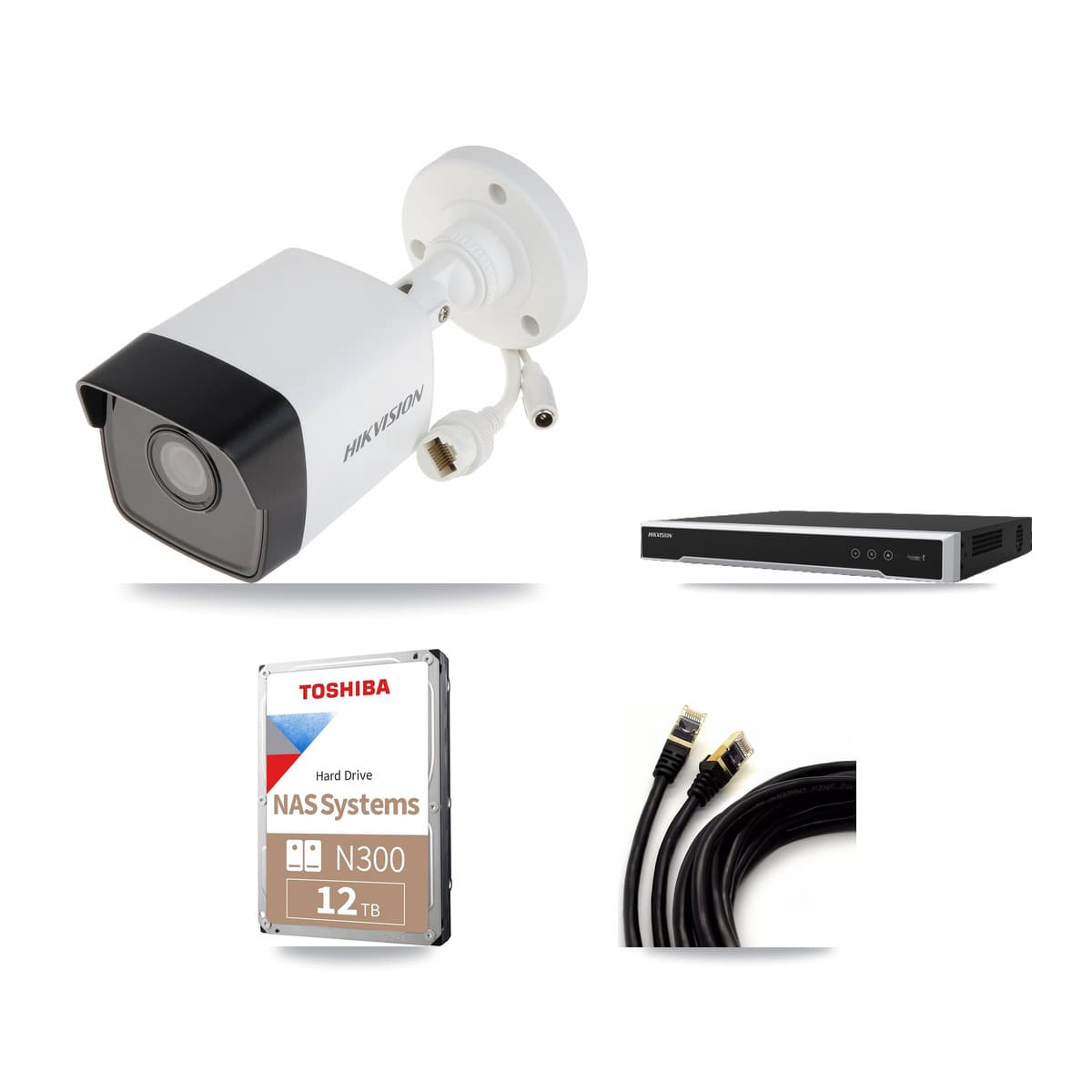 Hikvision 16-Channel 5MP CCTV Kit — 8 DS-2CD1053G0 Bullet Cameras + 12TB Recording - Image 1