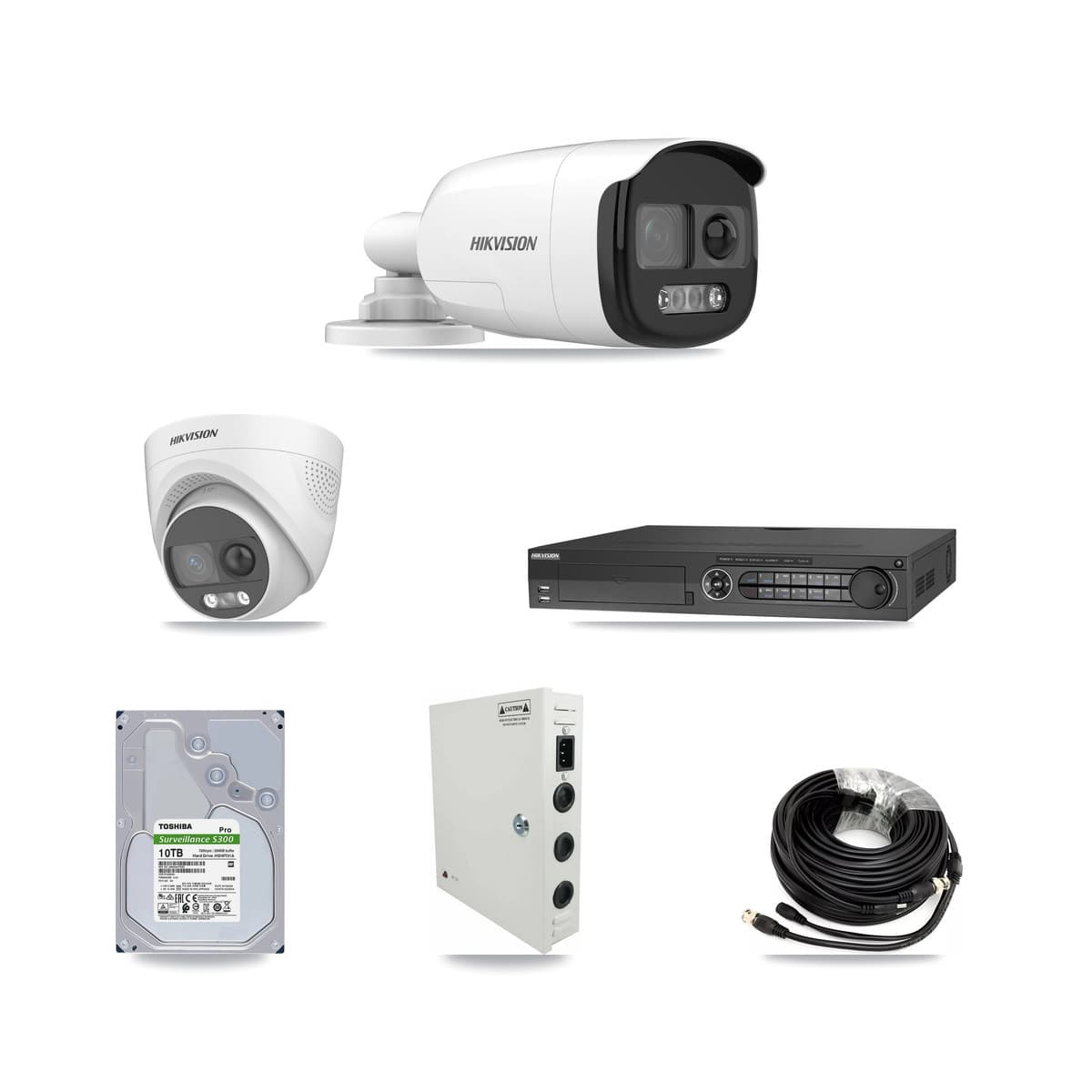 Hikvision 32-Channel 5MP CCTV Kit — 11 DS-2CE12KF3T Bullet + 11 DS-2CE72KF3T Turret Cameras + 3× 10TB Recording (DS-7332HQHI Recorder) - Image 1
