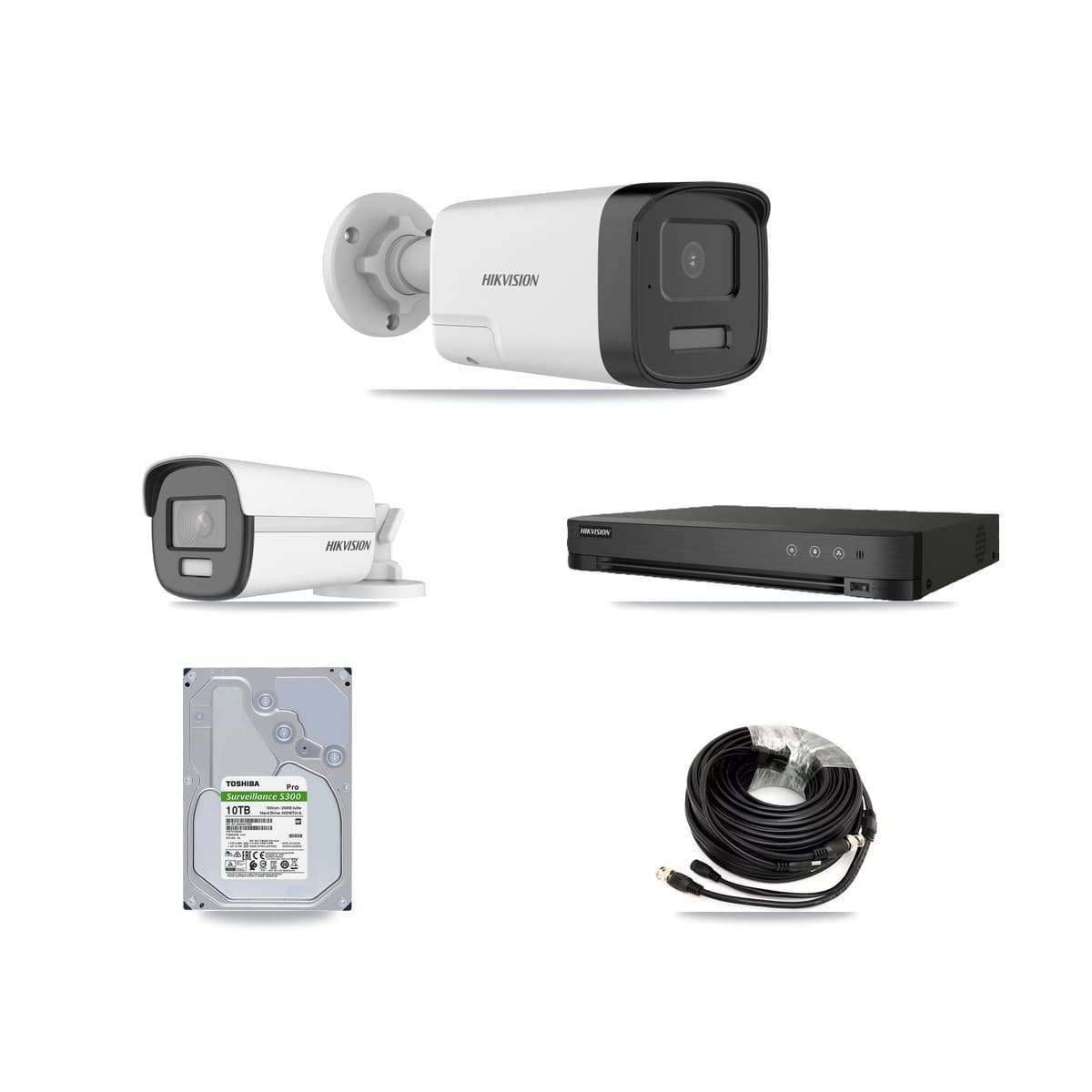 Hikvision 8-Channel 5MP – 4K CCTV Kit — 1 DS-2CE12UF3T-E 4K + 5 DS-2CE17K0T-LXTS 5MP Bullet Cameras + 10TB Recording (IDS-7208HUHI-M1/E Recorder) - Image 1