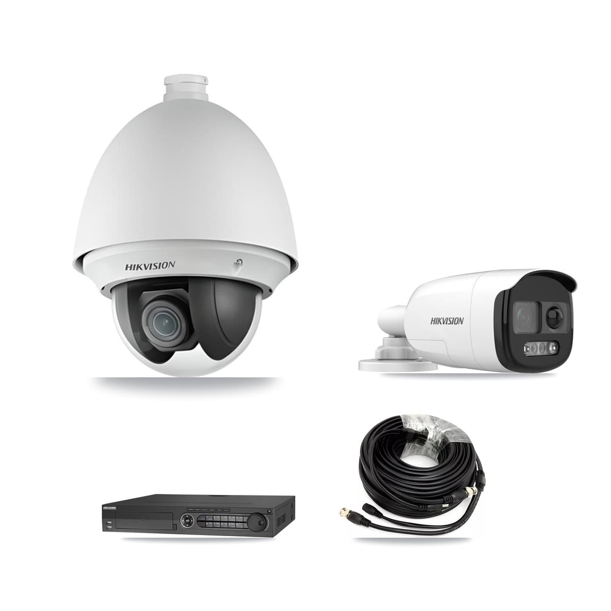 Hikvision 32-Channel 2MP – 5MP CCTV Kit — 1 DS-2AE4225T 2MP PTZ + 1 DS-2CE12KF3T 5MP Bullet Cameras + 1TB Recording (IDS-7332HUHI Recorder) - Image 1
