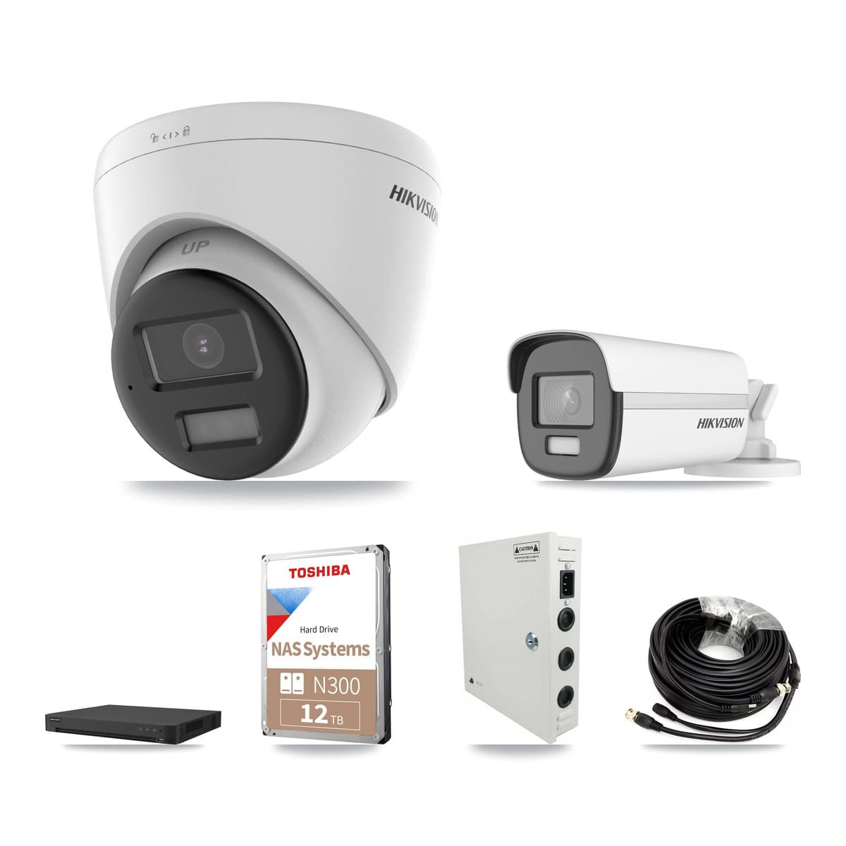 Hikvision 16-Channel 4K CCTV Kit — 1 Bullet + 11 Turret Cameras + 2× 12TB Recording - Image 1