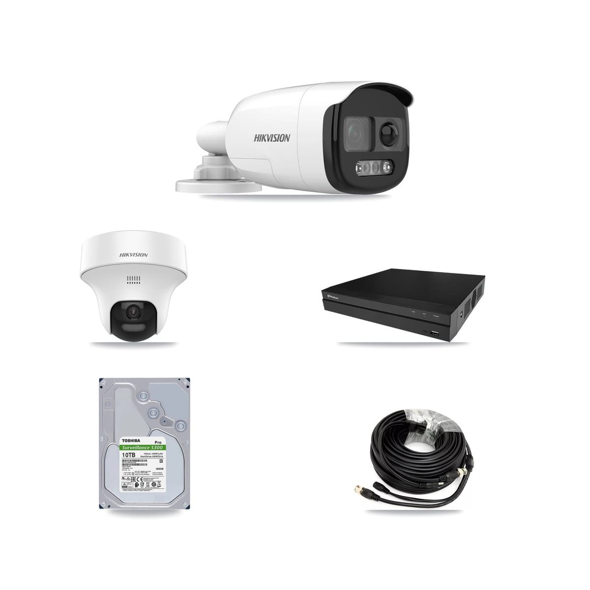 Hikvision & Prolux 8-Channel 5MP CCTV Kit — 6 DS-2CE12KF3T Bullet + 2 DS-2CE70K0T Turret Cameras + 10TB Recording (PXD-5208AN Recorder) - Image 1