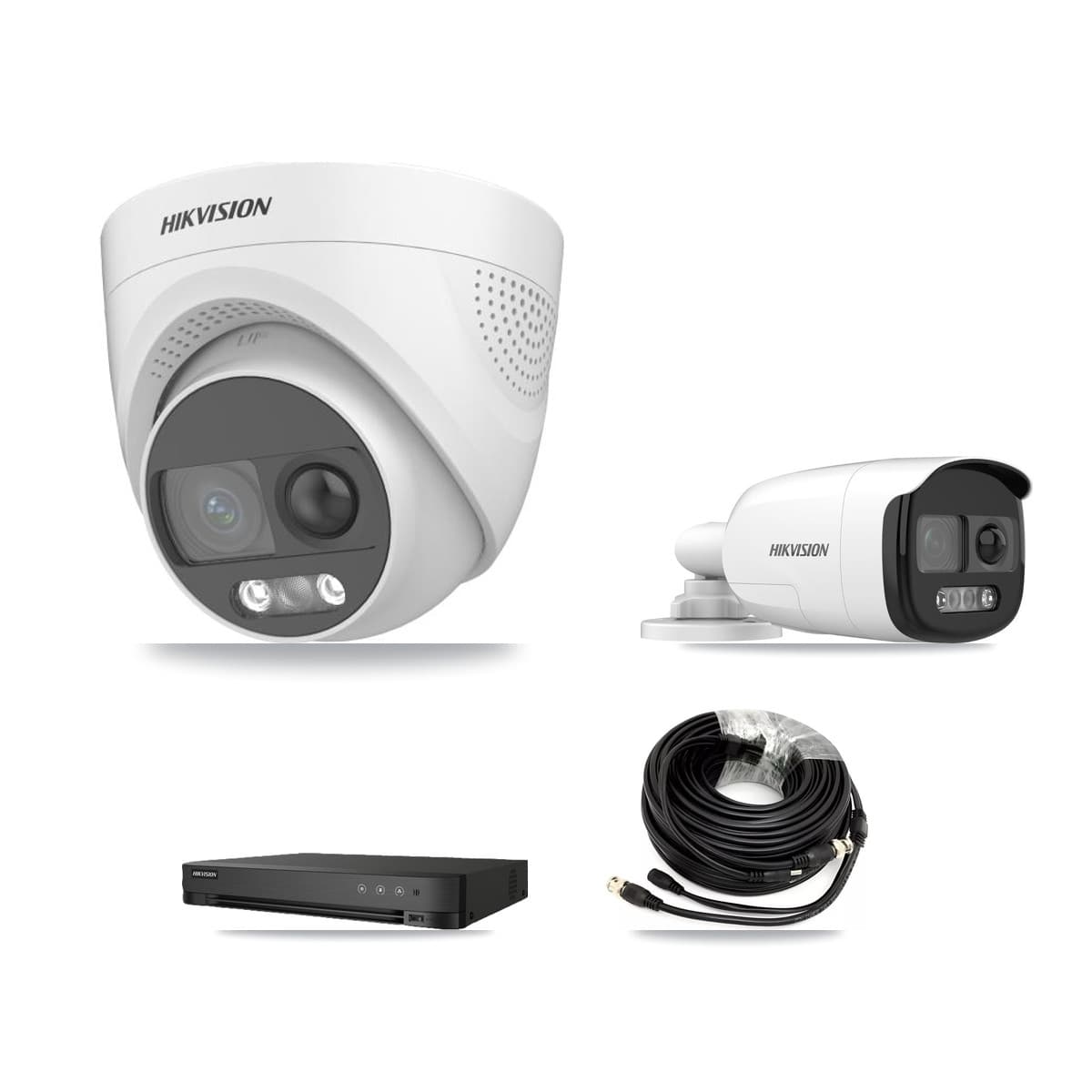 Hikvision 8-Channel 5MP CCTV Kit — 2 DS-2CE12KF3T Bullet + 4 DS-2CE72KF3T Turret Cameras + 2TB Recording (IDS-7208HQHI Recorder) - Image 1