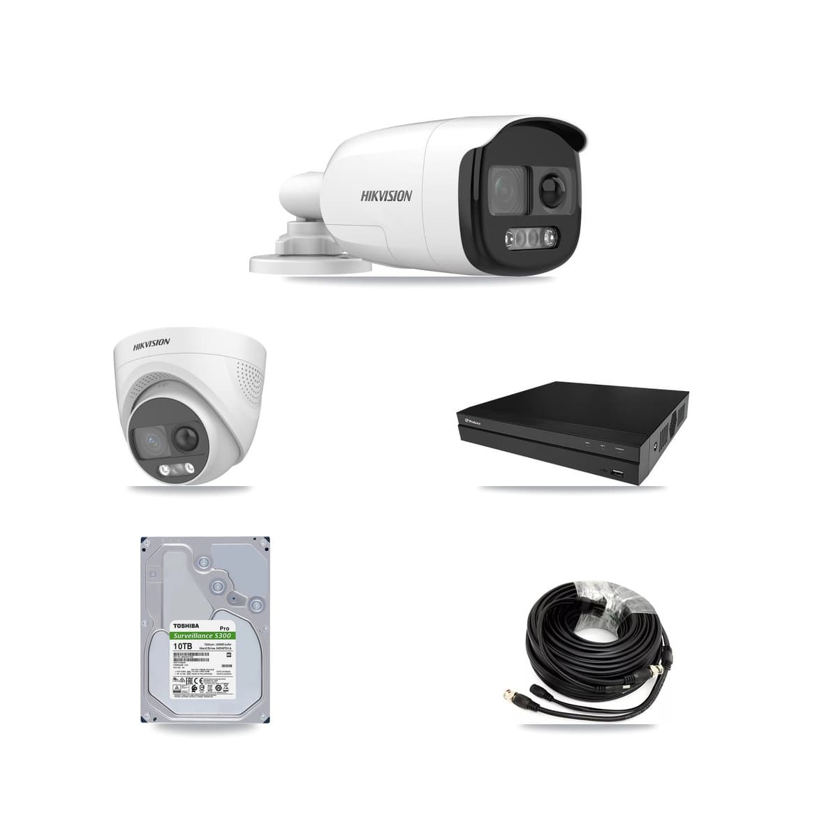 Hikvision & Prolux 8-Channel 5MP CCTV Kit — 4 DS-2CE12KF3T Bullet + 4 DS-2CE72KF3T Turret Cameras + 10TB Recording - Image 1