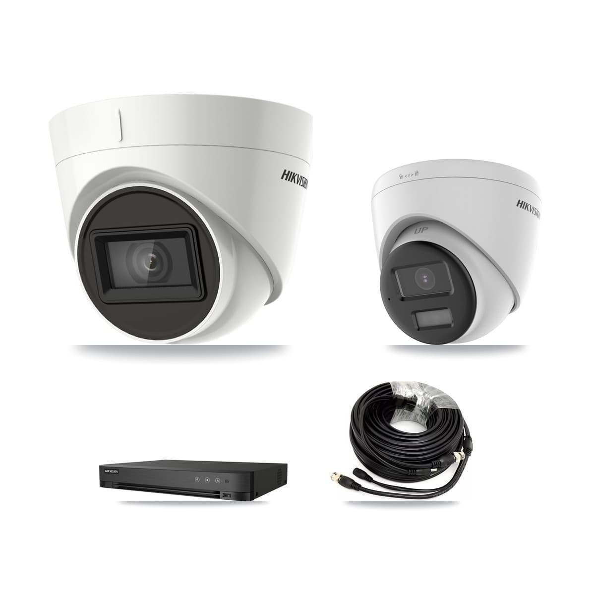 Hikvision 4-Channel 4K CCTV Kit — 1 DS-2CE78U0T + 2 DS-2CE78U1T Turret Cameras + 2TB Recording - Image 1