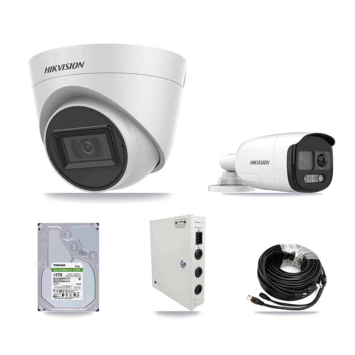 Hikvision 32-Channel 5MP CCTV Kit — 7 Bullet + 16 White Turret Cameras + 3× 10TB Recording - Image 1